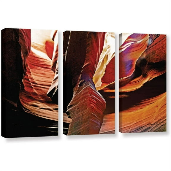 ArtWall Linda Parker "Slot Canyon Light From Above 4" 3-Piece Gallery-wrapped Canvas Set