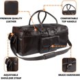 thumbnail image 6 of Full Grain Genuine Buffalo Leather Duffle Weekender Bag, Travel bag, Gym bag, 6 of 8