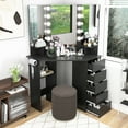 thumbnail image 4 of Costway Corner Vanity Desk Cosmetic Vanity Station with LED Mirror,& Power Outlets Black, 4 of 9
