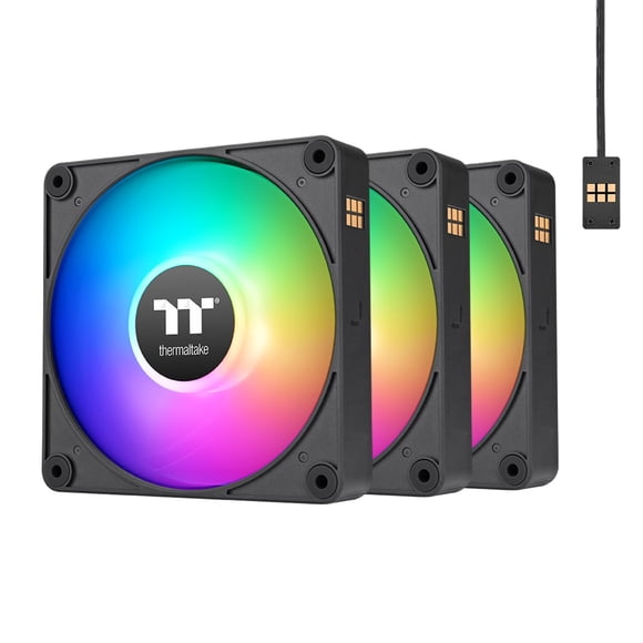 Thermaltake CT140 EX ARGB Reverse PC Cooling Fan (3-Fan Pack), Magnetic Connection, 5V Motherboard Sync, 16.8 Million Colors 9 Addressable LEDs, 140