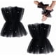 thumbnail image 1 of Guantes cortos de encaje sin dedos, de tul perlado, para boda, con puños para mujer, para mascarada, fiesta de bodas, 1 of 9