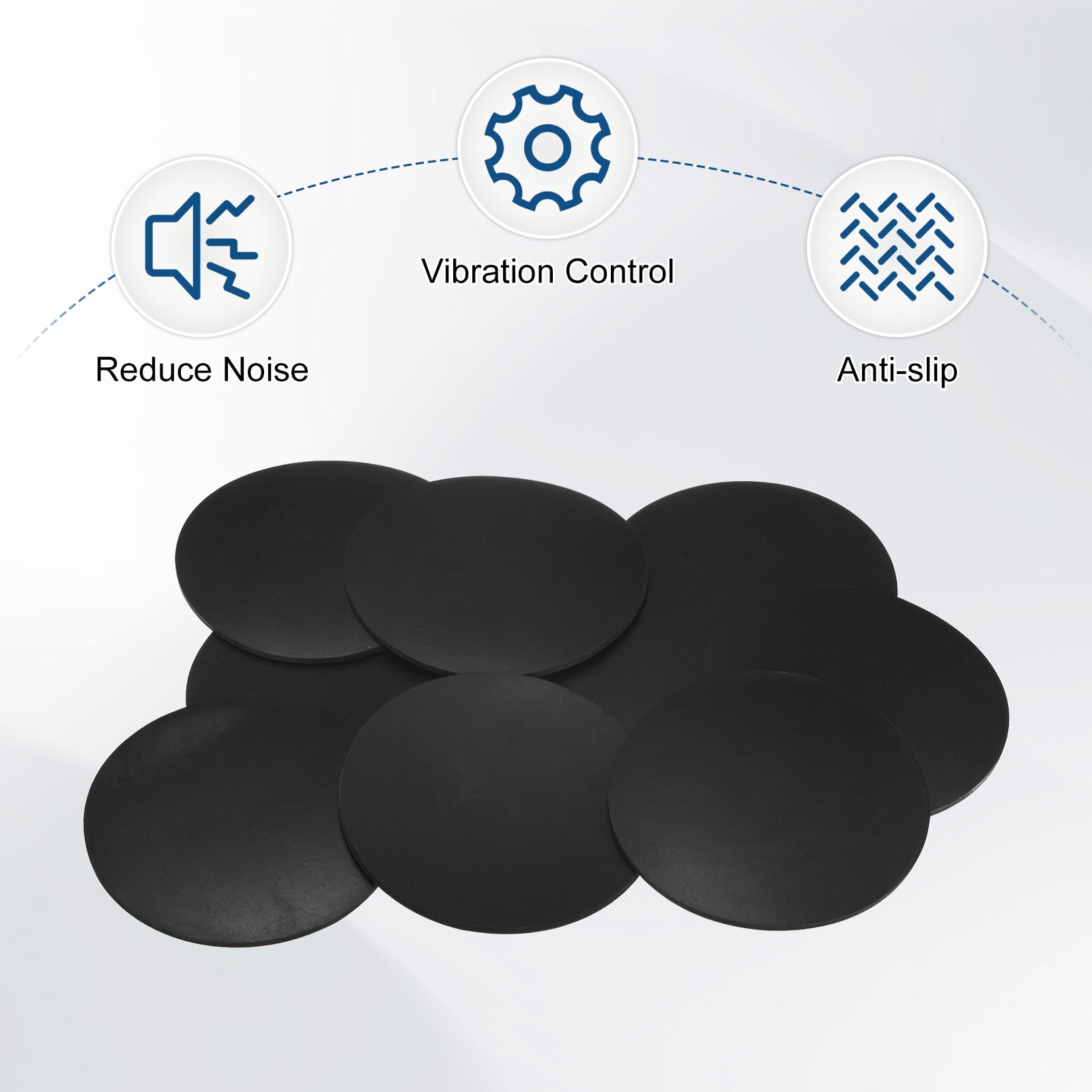 Uxcell 20-Pack Rubber Solid Discs Washers 100mm OD x 3mm Thick for HVAC Black