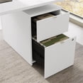 thumbnail image 2 of Scranton & Co Engineered Wood 72W Standing L Desk with Drawers in White, 2 of 8