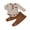 Brown, variant on Cjfdfy Newborn Baby Boys Fall Outfits Striped Waffle Knit Long Sleeve Striped Romper With Elastic Waist Solid Pants 2Pcs Infant Fall Winter Outfit Coming Home Outfit 0-18M