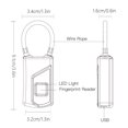 thumbnail image 2 of USB Rechargeable Electric Intelligent Lock Keyless Fingerprint IP66 Waterproof Door Anti-theft Padlocks for Cabinet Office, 2 of 8