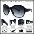 thumbnail image 3 of SA106 Womens Metal Heart Jewel Chain Hinge Classic Round Butterfly Plastic Sunglasses / Black Gunmetal Frame - Smoke Lens, 3 of 8
