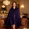 thumbnail image 4 of WAGUTH Womens Sparkly Sequin Hooded Cape Cloak Tie Front Glitter Cover Up Shawl for Halloween Party Outfits, 4 of 8