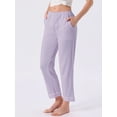 thumbnail image 2 of DARING DIVA Women's Cotton Knit Ribbed Elastic Waist Loungewear M Purple, 2 of 7