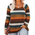 thumbnail image 1 of Top TIYOMI talla grande para mujer, manga larga, cuello redondo, XL-5XL, 1 of 2