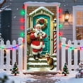 thumbnail image 4 of Cortina navideña para puerta | Tapiz decorativo para el hogar y fiestas | Cortina de poliéster para puerta | 90x185cm Nacimiento Muñeco de nieve Papá Noel | Decoración navideña reutilizable, 4 of 6