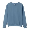 thumbnail image 3 of Dowegor Women's Solid Color Round Neck Oversized Sweatshirt Loose Fit Long Sleeve Light Sweatshirt Loose Blouse Women Sweatshirt Long Sleeve Pullover for Women Womens Hoodies Pullover Light Blue S, 3 of 9