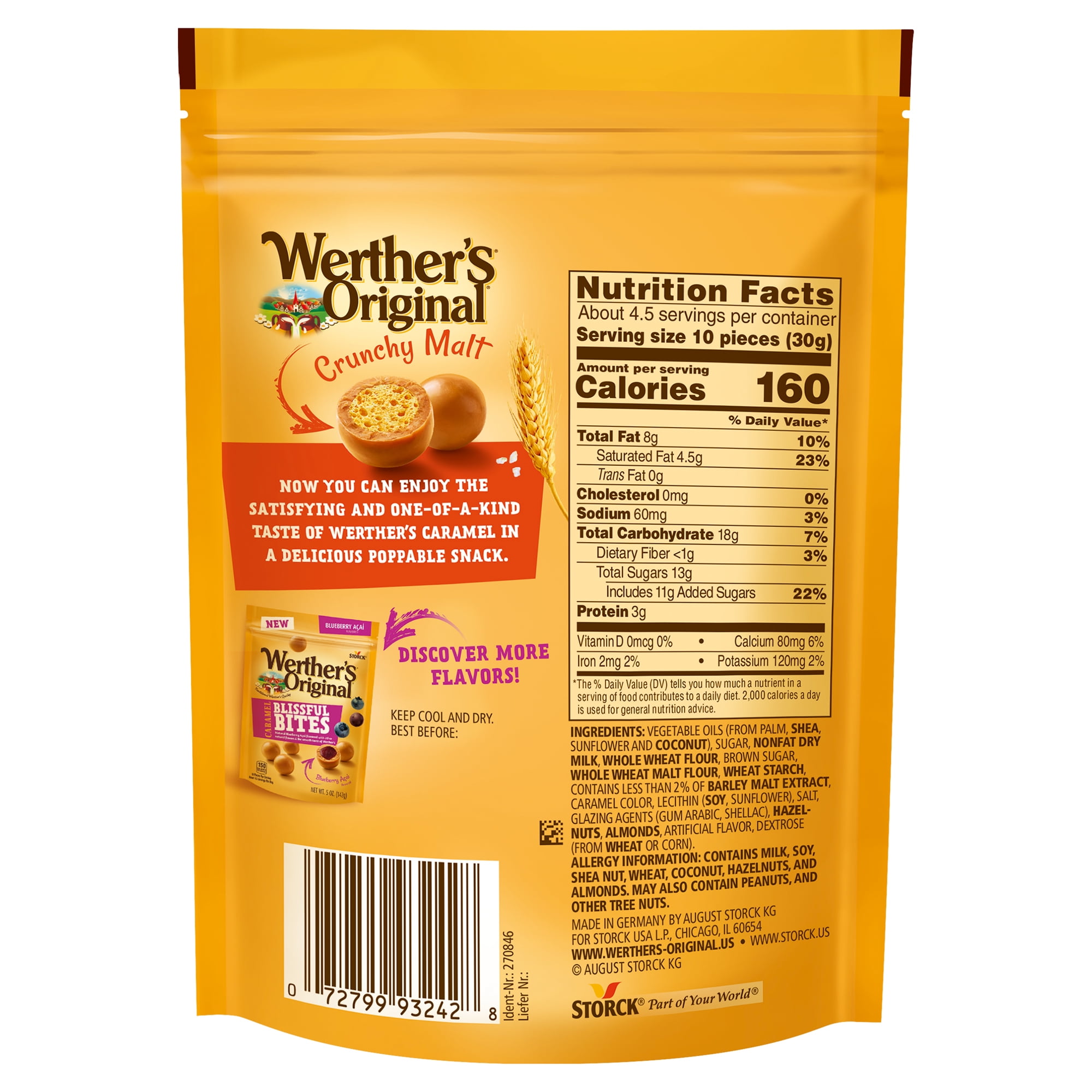 (2 pack) Werther's Original Blissful Bites Crunchy Malt, 5 oz