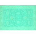 thumbnail image 1 of Ahgly Company Machine Washable Indoor Rectangle Oriental Turquoise Blue Modern Area Rugs, 8' x 12', 1 of 4