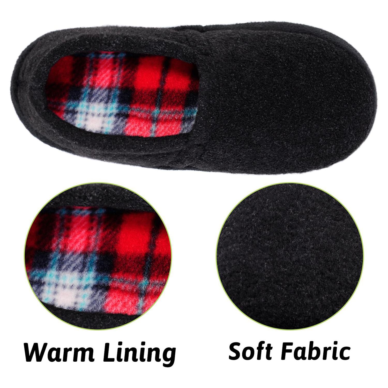 HOMEHOT Kids' Fuzzy House Slippers Black photo 4