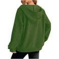 thumbnail image 6 of Miluxas Womens Long Sleeve Tops Solid Color Fleece Half Zip Pullover Hoodies Loose Casual Sweatshirts Green XXL(XXL), 6 of 6