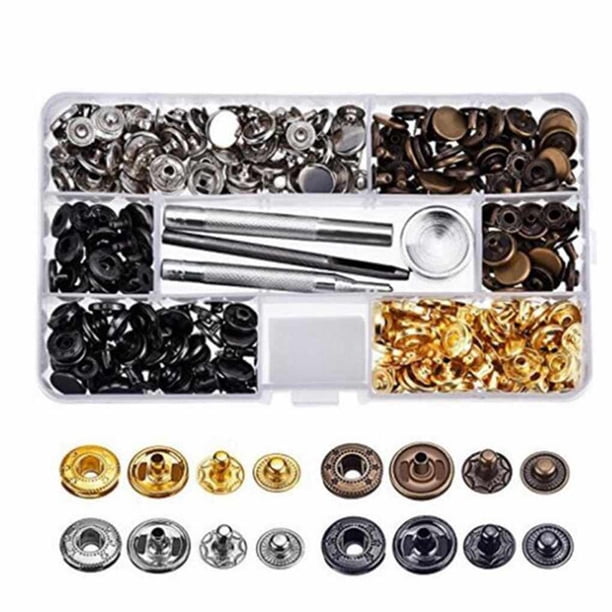 200 Kits Boutons Pression Métal 9,5 Mm - 10 Couleurs - Avec Pince De Pose - Pour Vêtements, Sacs DIY - Sans Couture Pression Metal Couture