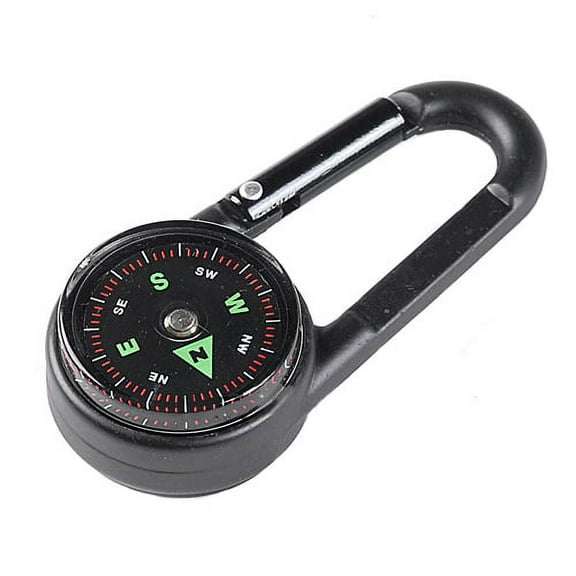 UDIYO Multifunctional Hiking Metal Carabiner Mini Compass   Thermometer   Keychain In 1