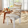 thumbnail image 5 of TSOVTHRID Beige Marble Print Tablecloth Chair Cover Set, Washable Table Cloth with Parsons Chair Slipcovers Protective Set of 4 for Home Restaurant Banquet (5 PCS), 5 of 7