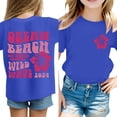 thumbnail image 2 of 2DXuixsh T-Shirt Fille Décontracté Manches Courtes Blouse Ample Douce T-Shirt Enfant T-Shirt Manches Mi-Longues Col Rond Impression Dessin Animé Bleu Taille 160, 2 of 8