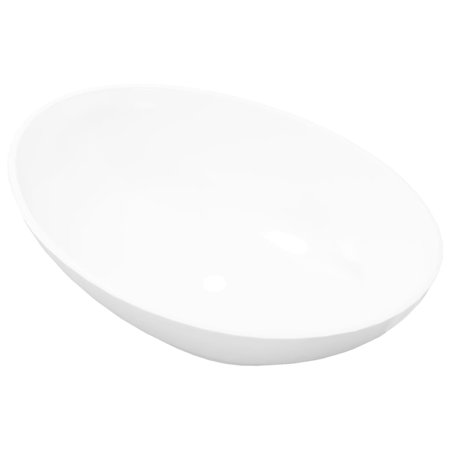 vidaXL ラグジュアリー セラミック 洗面ボウル 楕円形洗面台 白色 40x33cm ハードウェア 配管 配管器具 シンク 洗面器 代引不可