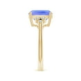 thumbnail image 3 of ANGARA Natural Cushion 2.6 ct Tanzanite Ring with Trio Bezel Diamonds in 14K Yellow Gold for Women (Size-10x8mm) | December Birthstone, Anniversary, Jewelry Gift for Women | Natural Tanzanite Ring, 3 of 8