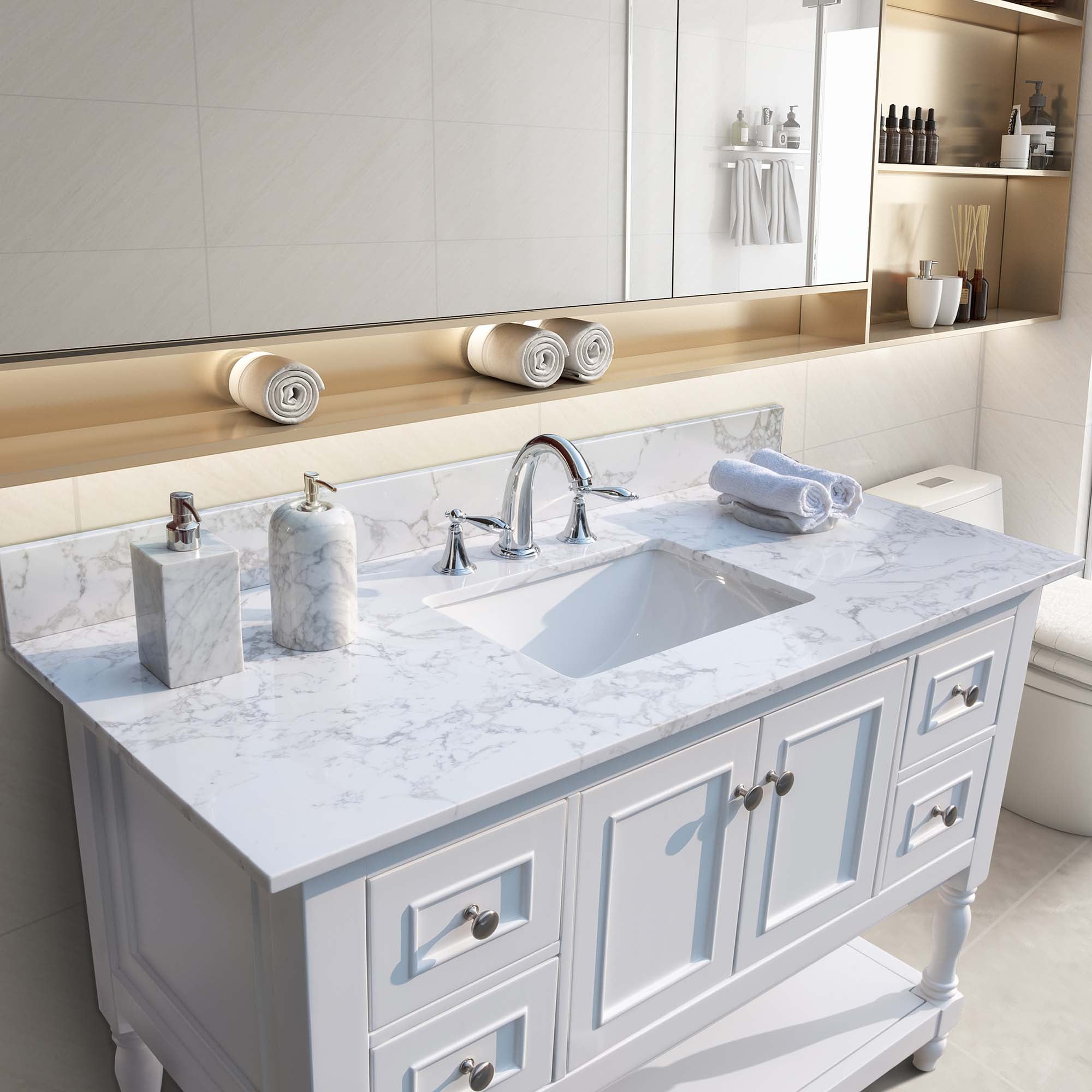 43 X22 Bathroom Stone Vanity Top, Vanity Bathroom Sink Tops