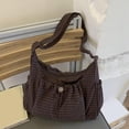 thumbnail image 6 of KRONDO Classic Checkered Fabric Tote Bag for Women – Adjustable Shoulder Strap, Large Capacity Handbag with Side Pockets for Everyday, 6 of 8