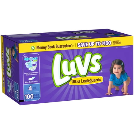 Luvs Ultra Leakguards Diapers, Size 4, 100 Diapers