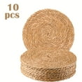 thumbnail image 1 of QUTETN Set Of 24/12/6/4 Round Placemats Plate Chargers 13 Inch  Boho Farmhouse Rustic Place Mats For Dining Table Decor  Rattan Wicker Table Mats Jute Braided Chargers For Dinner Plates, 1 of 6
