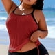 thumbnail image 5 of TaTaai Plus Size Loose Split Swimsuit, Women's Solid Color Padded No Steel Support Swimwear, Elastic Design, Ideal for Summer Beach Pool Vacation Wear Gift, 5 of 5