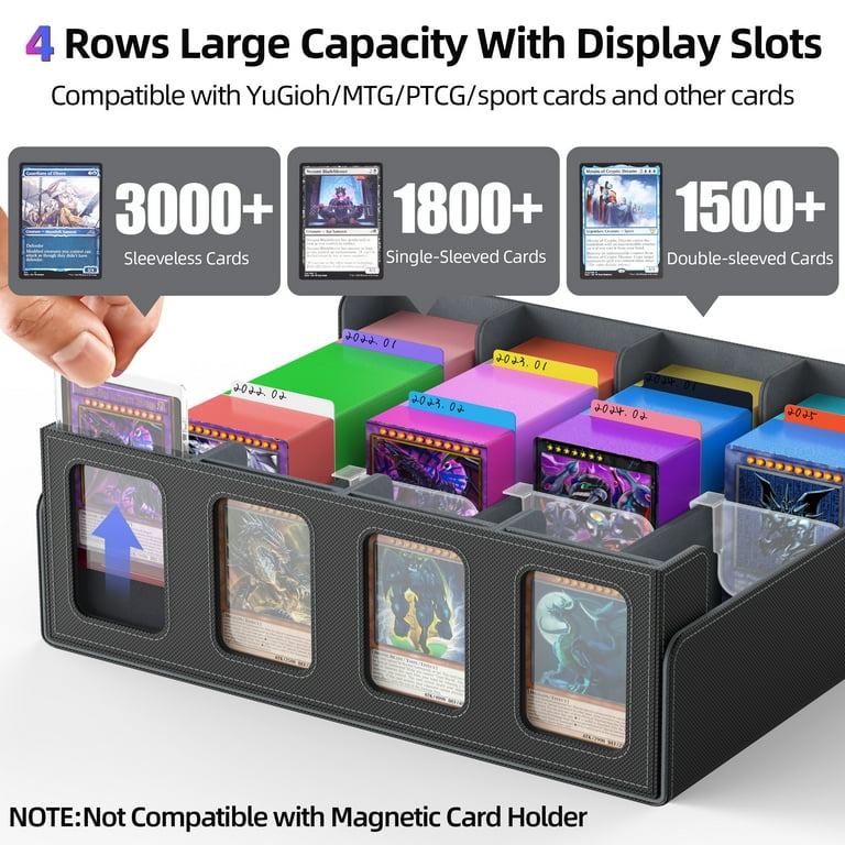 Miroddi MTG Card Deck Box, Trading Card Storage Box with Commander Display,  PU Leather TCG Card Holder for Magic The Gathering Sports Playing Cards -  Walmart.com
