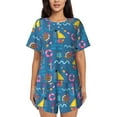 thumbnail image 1 of Fotbe Sailboat With Sailing Conjunto de Pijama Estampado para Mujer, 2 Piezas, Ropa de Dormir con Camiseta de Manga Corta y Shorts Suaves-Small, 1 of 6