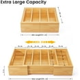 thumbnail image 3 of Semiocthome Drawer Organizer Bamboo Expandable Lid Organizer with 3 Adjustable Divider,Kitchen,Natural, 3 of 9
