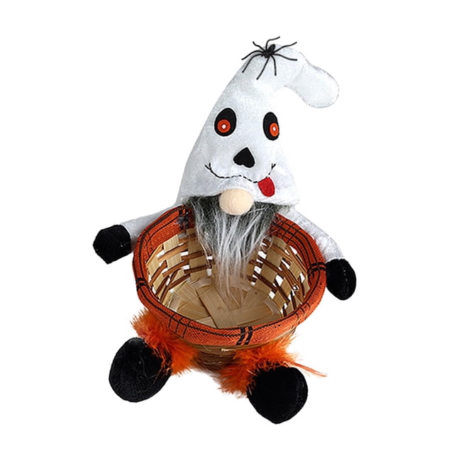 Cesta para guardar golosinas de Halloween, cesta creativa para guardar refrigerios, almacenamiento de artículos diversos Fantasma