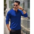 thumbnail image 4 of COOFANDY Men's Long Sleeve Henley Shirts Stretch Ribbed T-Shirts Fashion Casual Basic Tops, 4 of 6