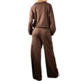 thumbnail image 5 of Jess by Meiko Women's Outfit Sets Long Sleeves Half Zip Neck Pullover and Cargo Pants Set XL Brown, 5 of 7