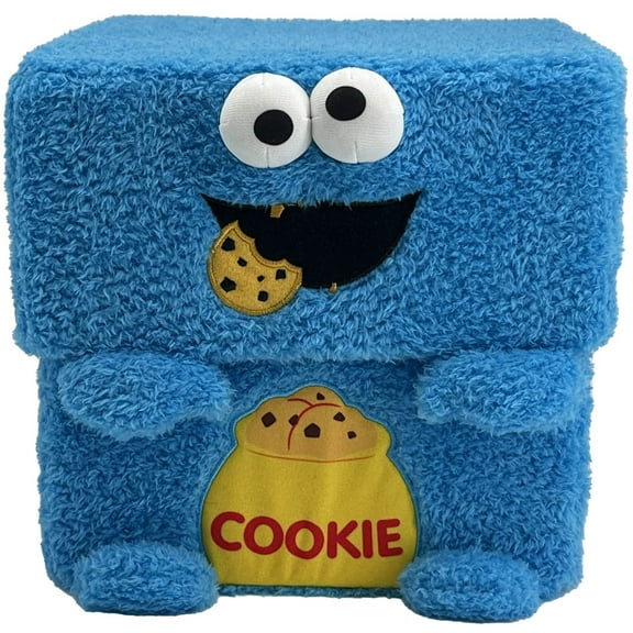Sesame Street: Storables 10" Box - Cookie Monster - Character Themed Bin, Fabric Storage Container, Opening Top Lid, Holds Toys Books & More, Licensed