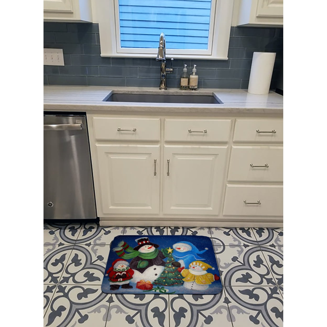 The Family Gathering Snowman Machine Washable Memory Foam Mat