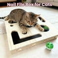 thumbnail image 6 of Cat Scratch Puzzle Enrichment Box, Cat Nail File Enrichment Box, Stress Free to Clippers and Grinders Wooden Cat Scratcher Toys Box,Sandpaper Inside for Indoor Scrat, 6 of 16