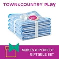 thumbnail image 2 of TOWN & COUNTRY PLAY 4-Piece Striped Reversible Terry Brights Washcloth Set, 13"x13", 100% BCI Cotton, Plush & Absorbent 550GSM, Ocean Blue, 2 of 8