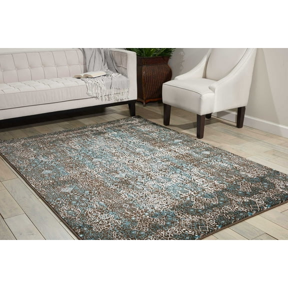 Nourison Karma Persian Blue 5'3" x 7'4" Area Rug, (5x7)