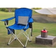 thumbnail image 4 of Gianna Foldable Camping Chairs, Outdoor Chair Camping Recliner with Support Mesh Backrest, Camping Recliner Lawn Chair with Cup Holder, Storage Pocket, Carrying Bag, Blue, 4 of 4