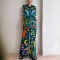 thumbnail image 3 of AURA Women 2 Piece Printed Shirt and Pants Set Cotton Linen Spring 2026 Street Style S-XXXL, 3 of 10