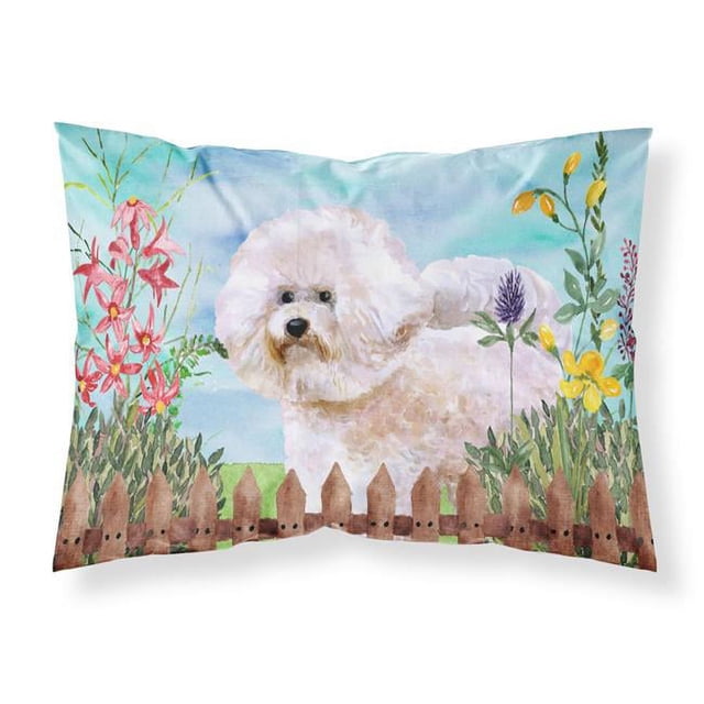 Carolines Treasures CK1267PILLOWCASE Bichon Frise No.2 Spring Fabric Standard Pillowcase