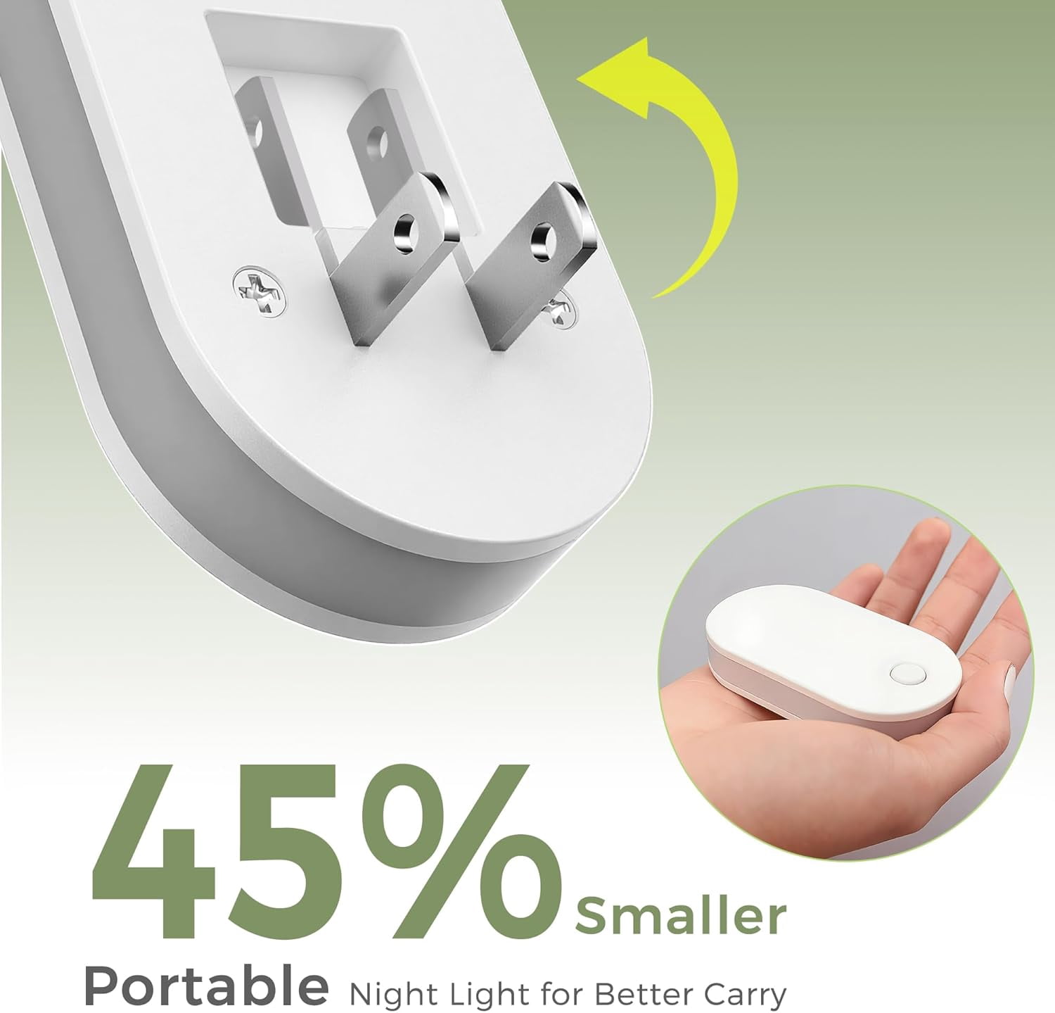 RGHJAR-Night Lights Plug Into Wall: 2 Pack Night Light with Dusk to Dawn Sensor, Soft White 3000K Nightlight, 0-100LM Dimmable, 90° Foldable Plug in Night Light for Bathroom, Hallway, Bedroom