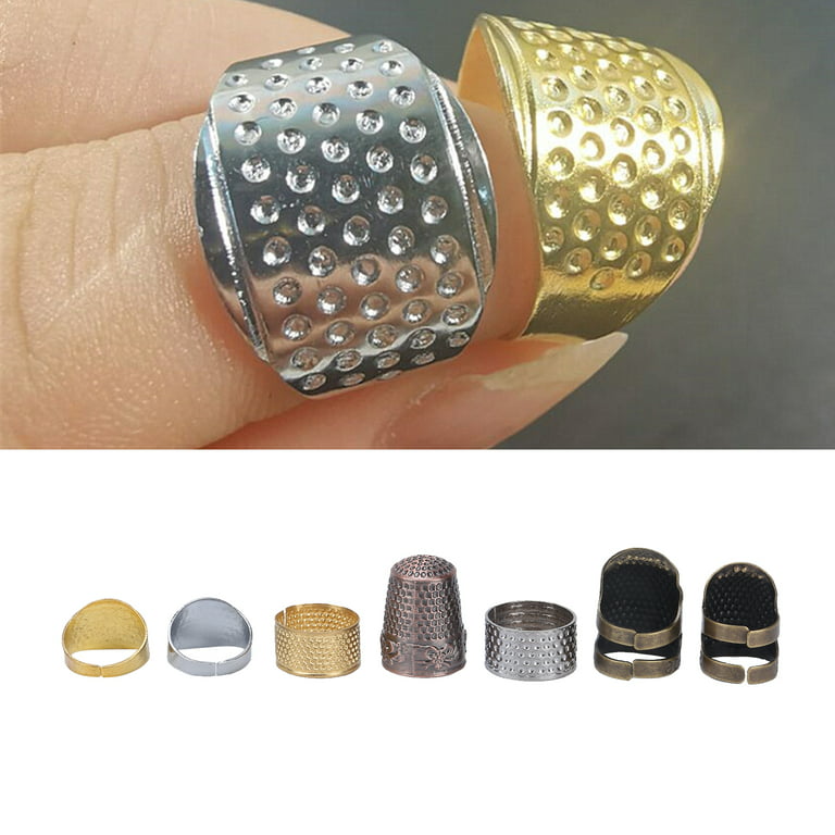 Fyydes Hand Sewing Thimbles,Metal Thimble,Sewing Thimbles Wear‑Resistant  Durable DIY Metal Finger Protector for Sewing Embroidery Knitting Quilting  