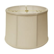 Noaman Slant Retro Drum Lampshade with Washer Fitter, 15" Bottom, Cream Linen, Softback Design