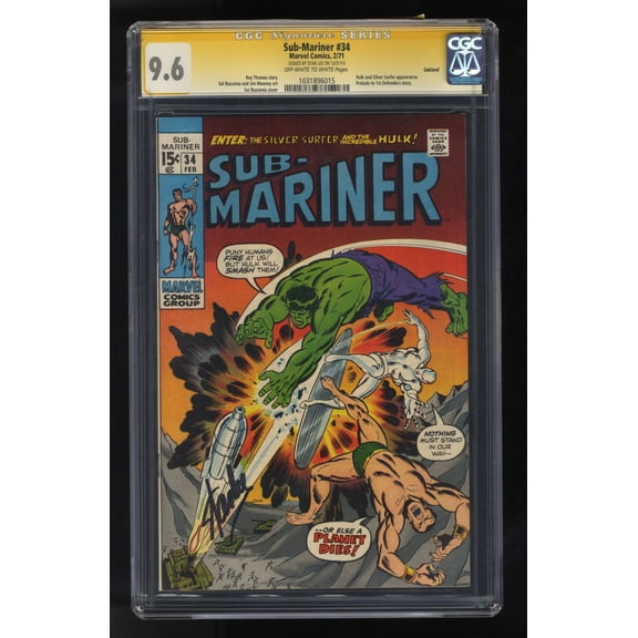 Sub-Mariner #34 CGC NM+ 9.6 Off White to White SS Signed Stan Lee! Oakland Comic Book