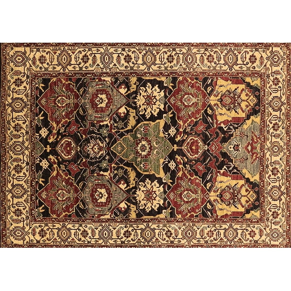 Ahgly Company Indoor Rectangle Oriental Brown Industrial Area Rugs, 2' x 5'