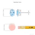 thumbnail image 2 of ANGARA Natural Prong-Set Solitaire Oval 1.2 ct Aquamarine Stud Earrings in 14K White Gold for Women (Size-7x5mm) | March Birthstone, Anniversary, Jewelry Gift for Women | Natural Aquamarine Earrings, 2 of 7